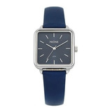 Reloj Prune Pru-5191-02 Cuadrado Cuero Azul Fondo Azul