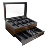  Organizador Joyas Madera Y Caja Reloj Marron 