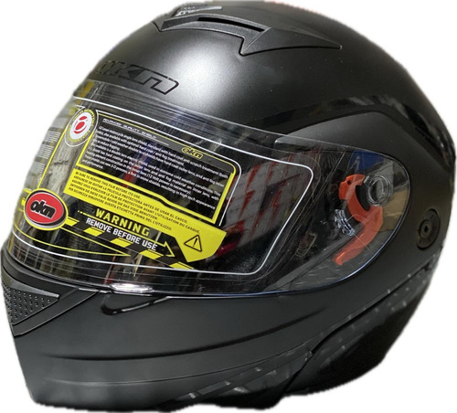 Casco Moto Rebatible Okn Negro Mate No Halcon No Fly No Vcan