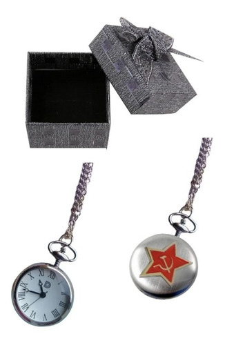 Reloj De Bolsillo Ruso Estrella Roja Urss Acero