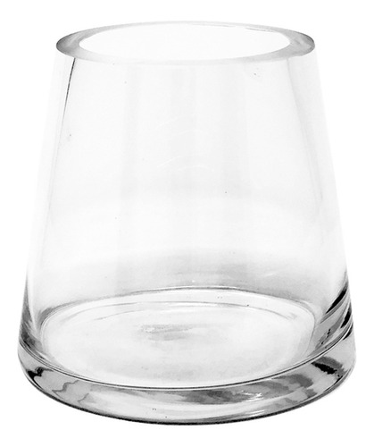 Vaso Pequeno De Vidro Transparente Design Meio Cone 13cm