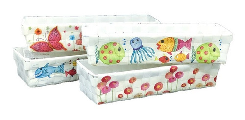 Cesta Decorativa Organizadora  Borboleta Peixe Coelho Flor