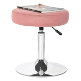 Adeco Modern Round Pink Vanity Stool Chair Para Sala De Maqu