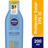 Protector Solar Nivea Sun Protect & Bronce Fps15 X200ml