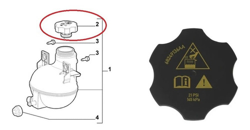 Tapa Deposito Refrigerante Jeep Renegade Original Foto 4