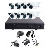 Cctv Kit Profesional Ahd Dvr 8ch + 8 Cam 1080p Fhd Cable