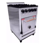 Cocina Industrial Pevi 4 Hornallas 55 Cm Ac Inox Hor Pizzero