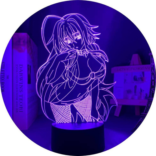 Lámpara Luz Led Acrílico Anime Rias Gremory Manga Colección