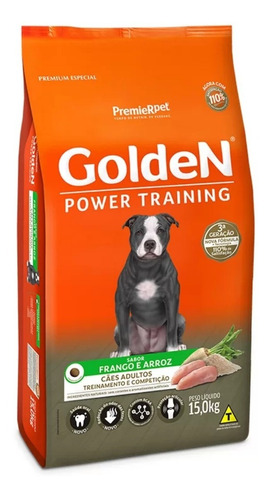 Raçao Golden Power Training Cães Adultos Frango E Arroz 15kg