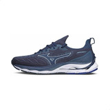 Tênis Para Masculino Mizuno Wave Mirai 4 Cor Azul/azul/branco - Adulto 44 Br