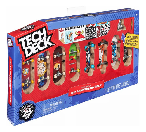 Tech Deck - Pack Com 8 Skates De Dedo Aniversário De 25 Anos