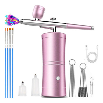 19 Kit Aerografo Portatil Profesional para Maquillaje con Compresor,Alta Presión Cepillos de Aire Inalámbrico Recargable,con 4 Brochas,Adecuado el para Arte de Uñas,Pintura,Decoración de Pasteles,Rosa | MercadoLibre