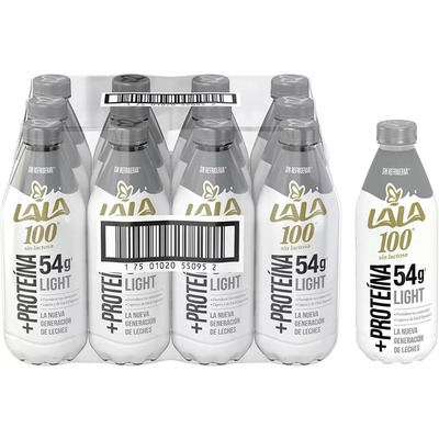 Leche Lala 100 + Proteina Deslactosada Light 12 Pz 1 Lt  | Envío gratis