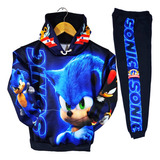 Conjunto De Pants Con Sudadera De Sonic Moda Para Niños Game