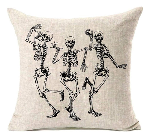 Mfgneh Fundas De Almohada Con Calavera De Halloween, Decorac