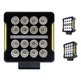 2 Faro Led Cuadrado 16 Cree Led 6500k Blanco Luz Dia