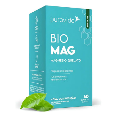 Bio Mag 60 Cápsulas Puravida Sem | Frete grátis