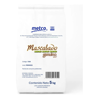 Azúcar Mascabado Genuino Metco® Bulto 5 Kilos | MercadoLibre