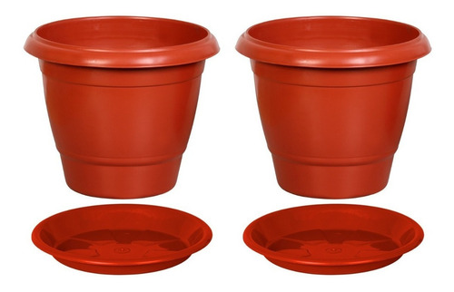 2vasos + 2pratos Plantas Frutíferas 44 Litros Extra Grande