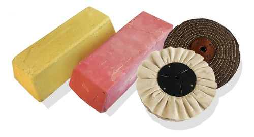 Kit Pulir Aceros Paños Pulir Brillo + Pastas Amarilla Y Rosa