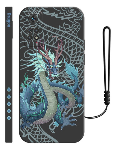 Funda Silicona Para Xiaomi Diseño De Tótem Dragón + Correas