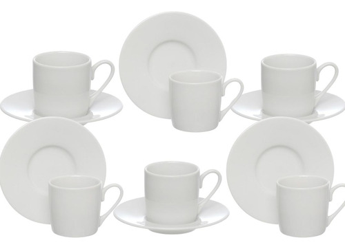 Xícara Para Café Com Pires De Porcelana 80ml  12 Pçs 