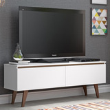 Rack Para Tv Até 55 Polegadas Madesa Le Mans Com 2 Portas Cor Rustic/branco 69486e1