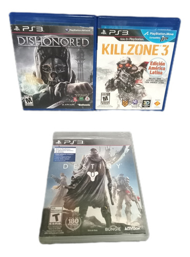 Dishonored Playstation 3 Trilogia + Killzone 3 + Destiny 