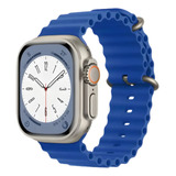 Pulseira Oceano Para Apple Smartwatch  42/44/45/49 Azul