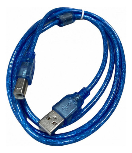 Cable De Impresora Con Medida De 3 Metros Y Doble Filtro Color Azul Oscuro