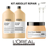 Kit Absolut Repair Loreal Sh 1,5lt + C 1,5lt + M Golden 500g