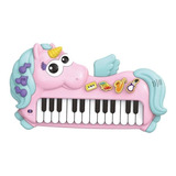 Piano Musical Unicórnio Infantil 32 Teclas 6303 Braskit Cor Rosa