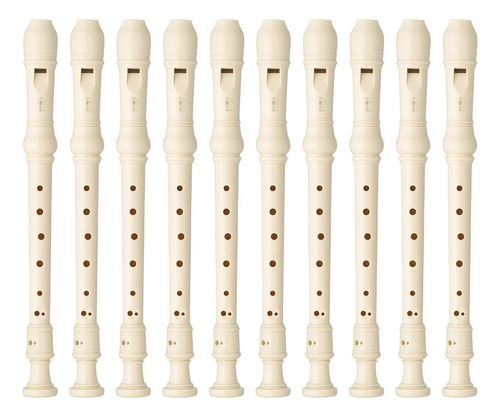 Flauta Doce Yamaha Yrs23g Germanica Kit C/ 10 Flautas Cor Bege