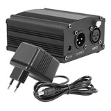 Phantom Power 110v Fonte 48v Cabo Xlr P/ Microfone - Waver