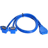 Cablecc Cable Usb 3.0 A En Ángulo Doble Hembra A Placa Base 