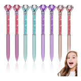 8 Plumas Diamante Tornasol Para Regalo Escolares Kawaii