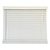 Persiana Horizontal Pvc 50mm Branca 160 (l) X 140 (a) Cm C/ Bandô Madeira Luxo 1,60 (l) X 1,40 (a)