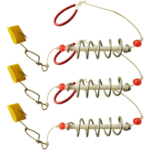 3 Lineas Feeder Resorte Cebador Para Pesca De Carpas Bogas