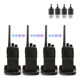 4 Radios Walkie Talkie Recargable, Con Manos Libres