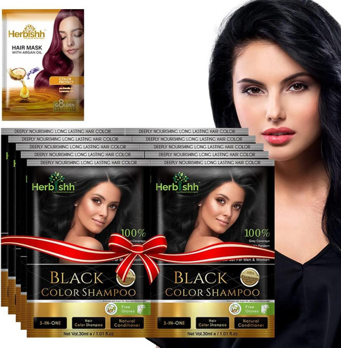 Herbishh Champú De Color Para Cabello Canas Champú De Tinte