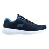 Tenis Skechers Casual Bobs Squad Hombre Azul