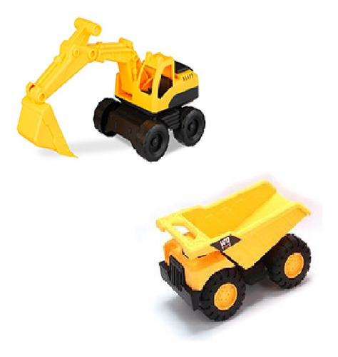 Paq 2 Gruas Carritos Camionsito Construccion Tractor Juguete