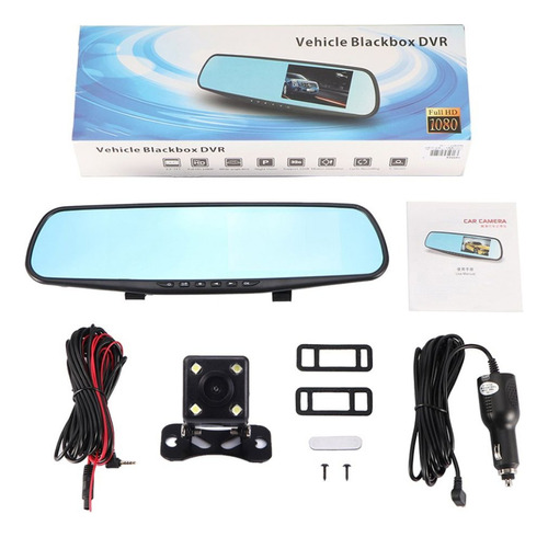 Espejo Retrovisor Doble Cámara Pantalla 4.3'' Full Hd Carro