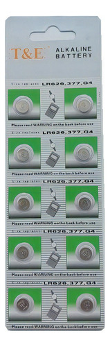 Blister 10 Pilas Boton Lr626 Ag4 377a 1,5 Baterias Alcalinas