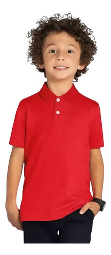 Camiseta Pólo Infantil Menino Em Malha Manga Curta Brandili