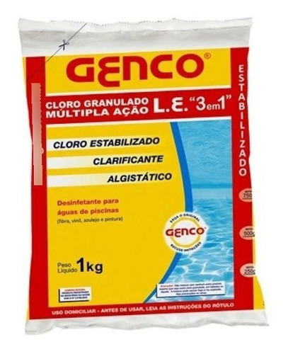 Cloro Le Multi Acao 3x1 Granulado 1kg Genco