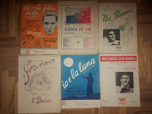 Antiguas Partituras De Música Italiana. Lote De 6. Ian 482