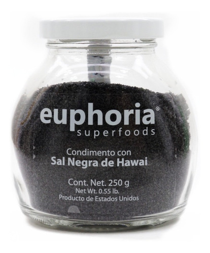 Sal Negra De Hawai Carbón Activado 250g Euphoria Superfoods