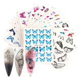 Stickers Para Uñas Press On  Pegatinas Gran Mariposa 30 Pcs