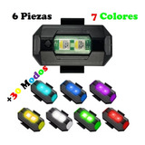 6 Mini Led Strober 7 Colores Para Carro Moto Bicicleta Dron